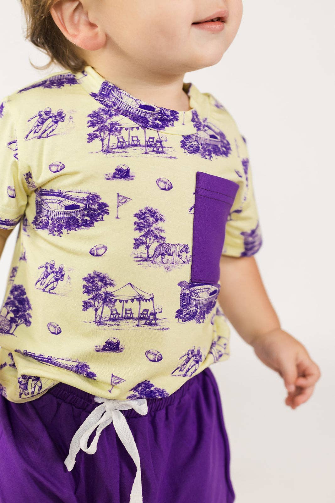 Tiger Toile Bamboo Varsity Short Set - T-shirt & Shorts
