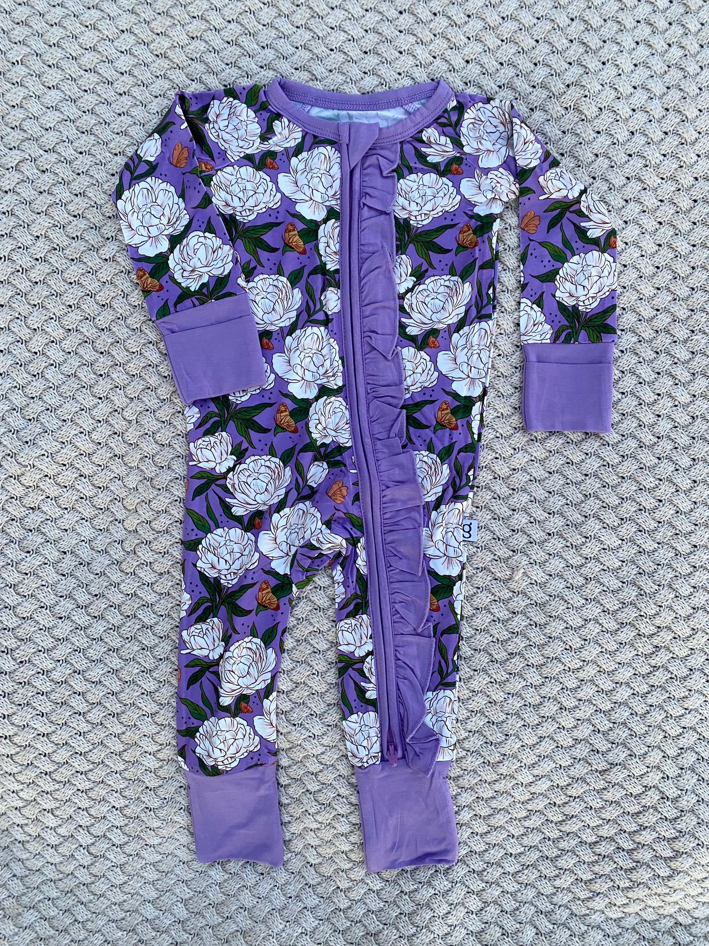 Peonies Fall Floral Long Sleeve Zip PJ