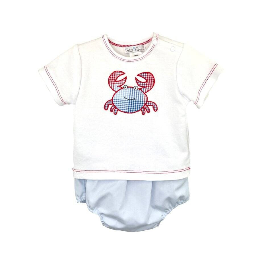 Crab Applique Diaper Set