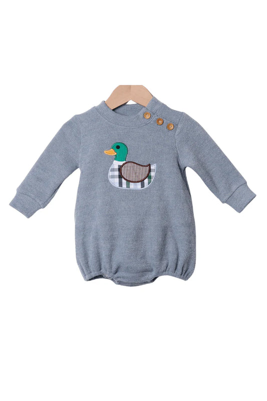 Applique Mallard Blue Cardigan Bubble