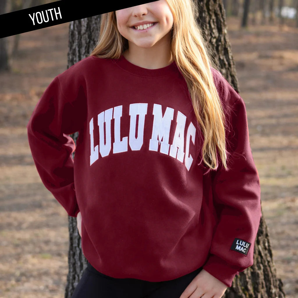 Lulu Mac Sweatshirt Kids in Maroon/White