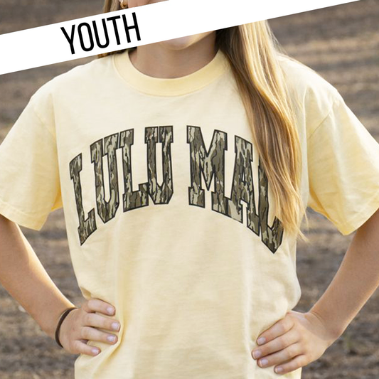 Lulu Mac Mossy Oak Tee Youth in Butter